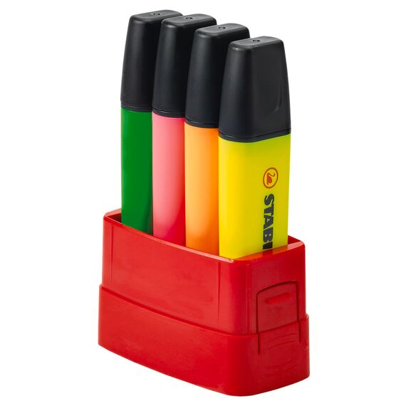 STABILO - Textmarker - BOSS ORIGINAL BOSSparade - 4er Tischset - grün, pink, orange, gelb
