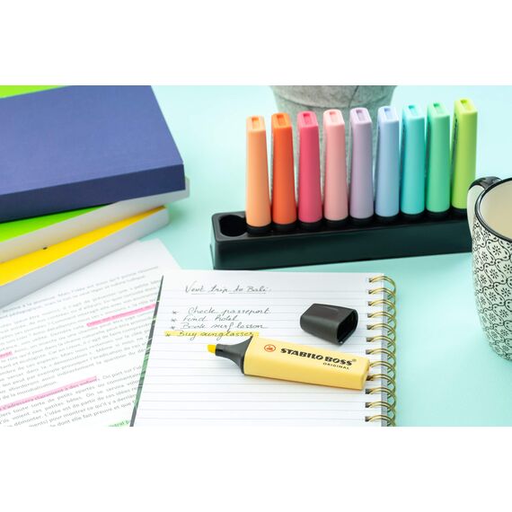 STABILO - Textmarker - BOSS ORIGINAL Pastel - 10er Tischset - mit 10 verschiedenen Pastelfarben