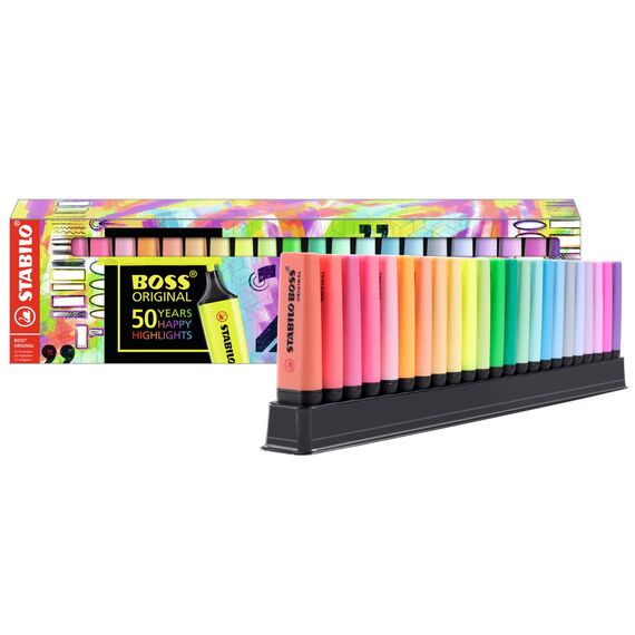 STABILO - Textmarker - BOSS ORIGINAL - 23er Tischset - mit 9 Leuchtfarben & 14 Pastellfarben
