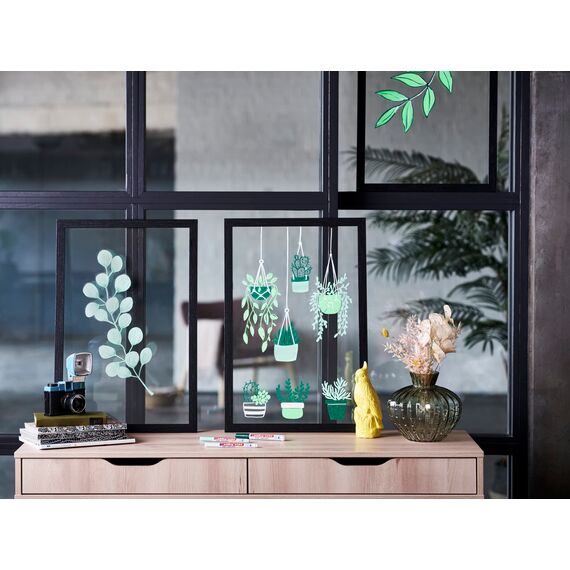 edding 4085 Kreidemarker - Rundspitze 1-2 mm - dünner Kreidestift für Tafel abwischbar - zum Beschriften von Fenster, Glas, Spiegel - Tafelstift mit deckenden Farben (5 Stifte - Schwarz)