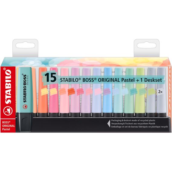 STABILO - Textmarker - BOSS ORIGINAL Pastel - 15er Tischset
