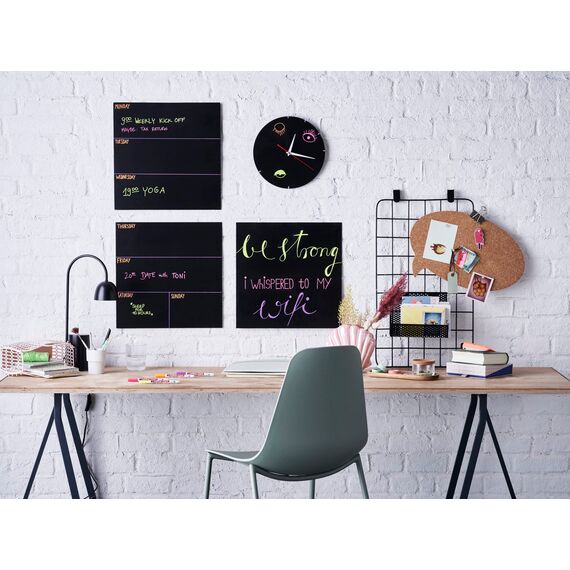 edding 4085 Kreidemarker - Rundspitze 1-2 mm - dünner Kreidestift für Tafel abwischbar - zum Beschriften von Fenster, Glas, Spiegel - Tafelstift mit deckenden Farben (5 Stifte - Schwarz)