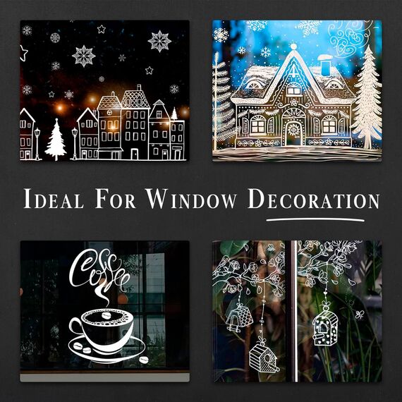 Pinturale Arts Set 5 Kreidestift Weiß | 2mm Spitze | Kreidemarker Weiss | Kreidestifte Für Tafel Abwaschbar, Kreidestifte Für Fenster, Glas, Metall, Keramik | Chalk Marker Weiß