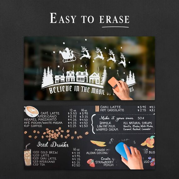 Pinturale Arts Set 5 Kreidestift Weiß | 2mm Spitze | Kreidemarker Weiss | Kreidestifte Für Tafel Abwaschbar, Kreidestifte Für Fenster, Glas, Metall, Keramik | Chalk Marker Weiß