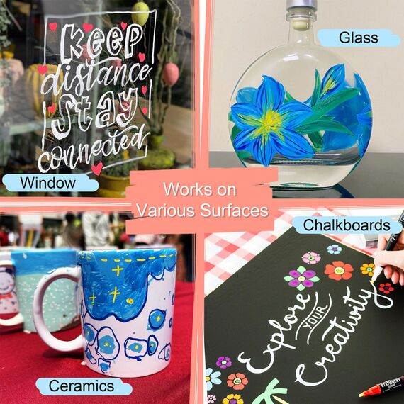 STATIONERY ISLAND Kreidestifte für Tafel Abwaschbar, Kreidestift für Fenster, 30 Farben Kreidemarker für Glas & Tafeln, Bunt Fensterstifte, Zeichnung, Künstler