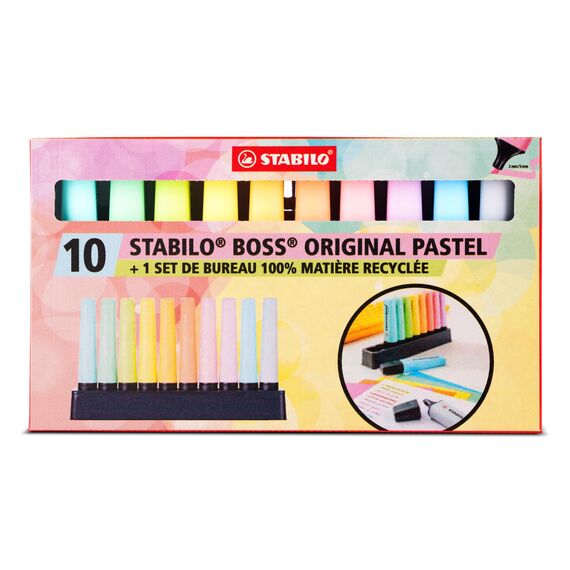 STABILO - Textmarker - BOSS ORIGINAL - 10er Tischset - mit 10 verschiedenen Pastellfarben