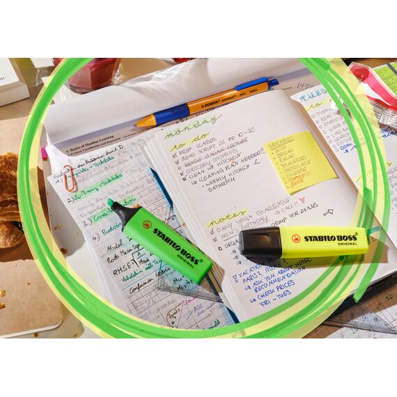 STABILO - Textmarker - BOSS ORIGINAL BOSSparade - 4er Tischset - grün, pink, orange, gelb