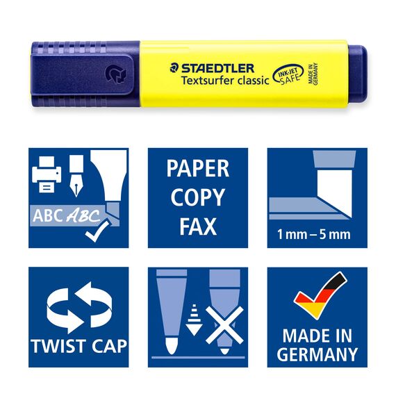 STAEDTLER 364 WP4 Textsurfer classic Textmarker 4 Stück im Weichplastiketui