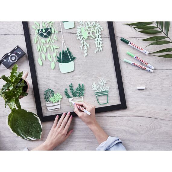 edding 4085 Kreidemarker - neon-pink - 1 Kreidestift - Rundspitze 1-2 mm - dünner Kreidestift für Tafel abwischbar - zum Beschriften von Fenster, Glas, Spiegel - Tafelstift mit deckenden Farben