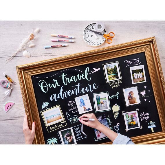 edding 4085 Kreidemarker - Rundspitze 1-2 mm - dünner Kreidestift für Tafel abwischbar - zum Beschriften von Fenster, Glas, Spiegel - Tafelstift mit deckenden Farben (3 Stifte - Weiß)