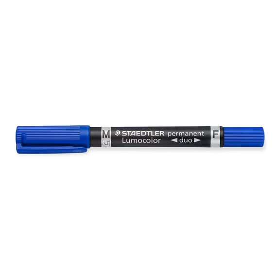 STAEDTLER 348-3 Lumocolor Zweispitzmarker permanent, 10 Stück, blau