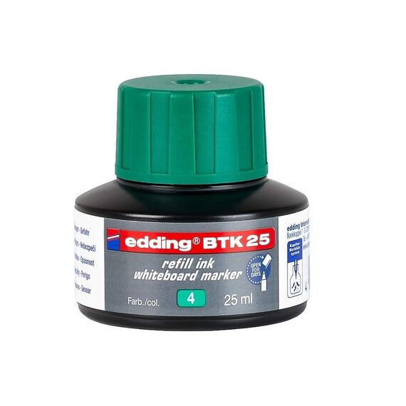 edding BTK 25 Nachfülltinte Whiteboardmarker - grün - 25 ml - mit Tropfendosiersystem, zum schnellen Nachfüllen fast aller edding Whiteboardmarker