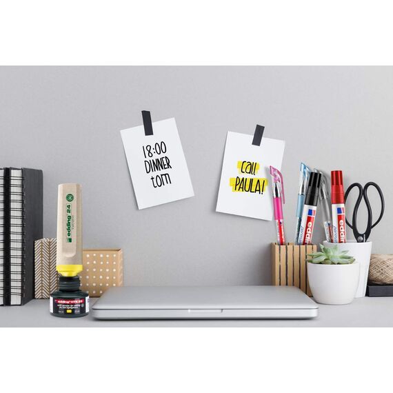 edding HTK 25 Nachfülltinte - gelb - 25 ml - mit Kapillarsystem, ideal zum sauberen und unkomplizierten Nachfüllen der edding Textmarker e-345 und e-24