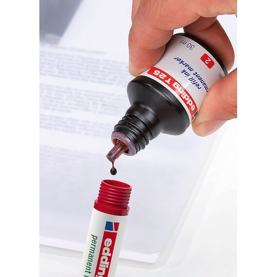 edding T 25 Nachfülltinte Permanent Marker - gelb - 30 ml - mit Tropfendosiersystem, zum schnellen Nachfüllen fast aller edding Permanent Marker