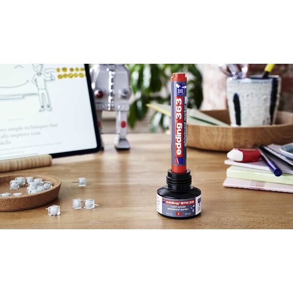 edding BTK 25 Nachfülltinte Whiteboardmarker - grün - 25 ml - mit Tropfendosiersystem, zum schnellen Nachfüllen fast aller edding Whiteboardmarker