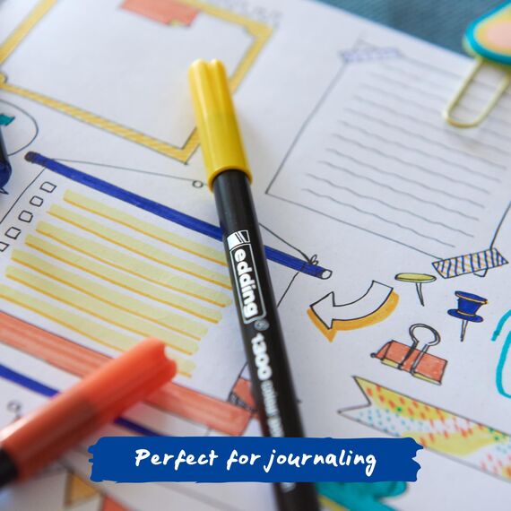 edding 1300 Fasermaler medium - mehrfarbig - 10 Stifte - Rundspitze 2 mm - Filzstift zum Zeichnen und Schreiben - Filzstift für Schule, Mandala, Bullet Journal