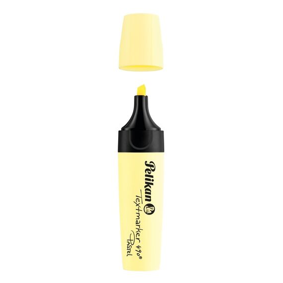 Pelikan Textmarker 490, 10 x Pastell-Gelb, 10 Stück, mit Keilspitze