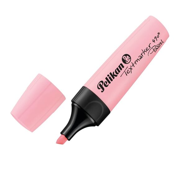 Pelikan Textmarker 490, 10 x Pastell-Rosa, 10 Stück, mit Keilspitze
