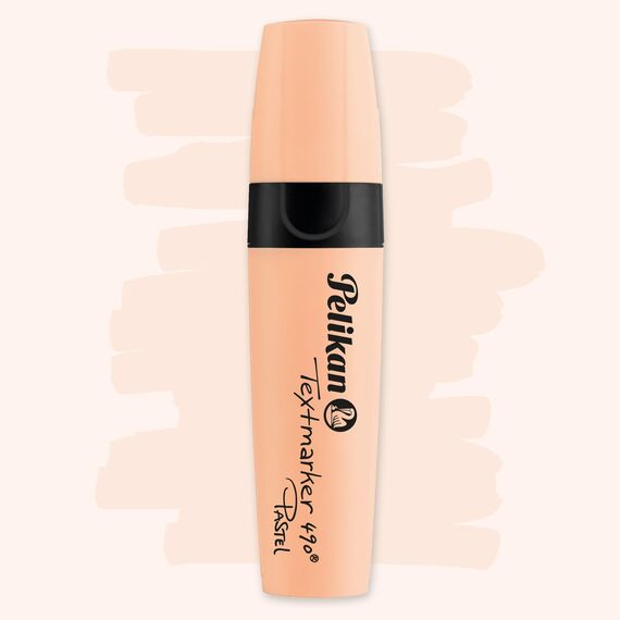 Pelikan Textmarker 490, 10 x Pastell-Orange, 10 Stück, mit Keilspitze