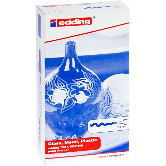 edding 750 Glanzlackmarker - orange - 10 Lackmarker - Rundspitze 2-4 mm - Lackstift für Glas, Stein, Holz, Kunststoff und Papier - wasserfest, stark deckend