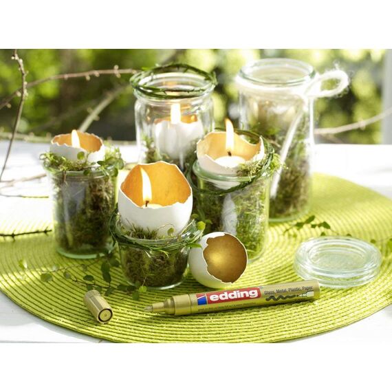 edding 750 Glanzlackmarker - kupfer - 10 Lackmarker - Rundspitze 2-4 mm - Lackstift für Glas, Stein, Holz, Kunststoff und Papier - wasserfest, stark deckend