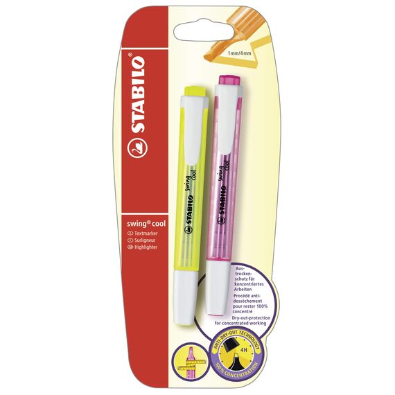 STABILO - Textmarker - swing cool - 2er Pack - gelb, pink