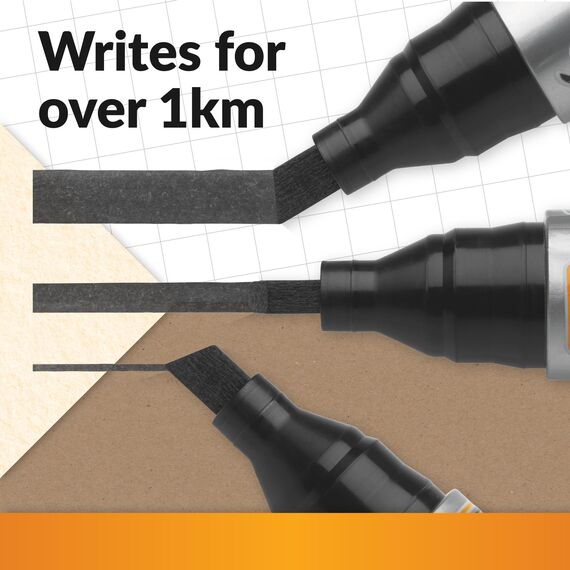 BIC Marking 2300 Permanent Marker, in Schwarz, Wasserfester Stift auch für Karton, Glas und Kunststoff, Strichstärke 3.7 mm, 12er Pack