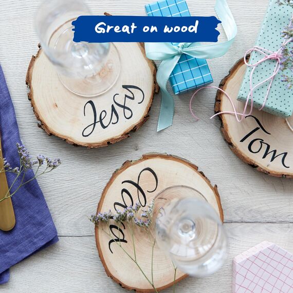 edding 4-1255-3-001 Kalligrafie-Stift, schwarz sortiert (3er Etui Kalligraphiemarker, blau)