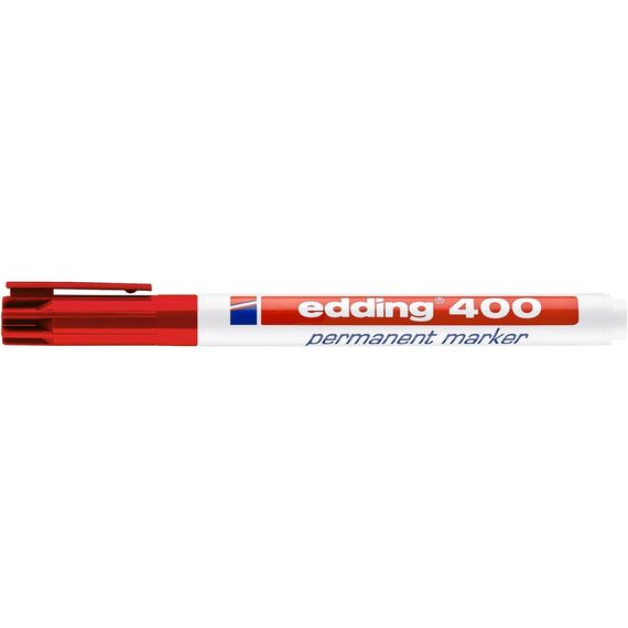 edding 400 Permanentmarker feine Rundspitze 1 mm - wasserfest, schnell-trocknend - wischfest - für Karton, Kunststoff, Holz, Metall, Glas