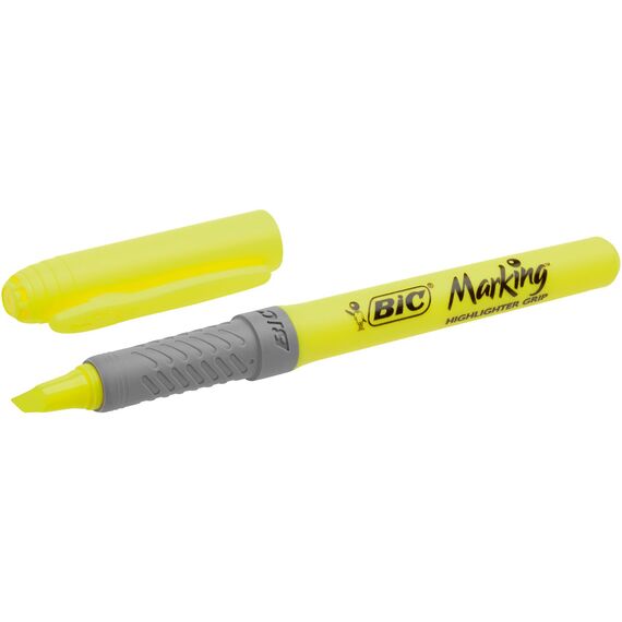 BIC 896055 Textmarker Highlighter Grip, Keilspitze, 5er Etui, farblich sortiert (Packung mit 2)