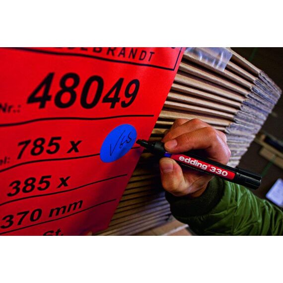 edding 330 Permanentmarker - braun - 10 Stifte - Keil-Spitze 1-5 mm - wasserfest, schnell-trocknend - wischfest - für Karton, Kunststoff, Glas, Holz, Metall, Glas