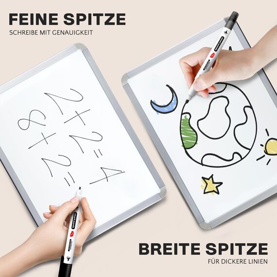 Whiteboard Marker von SmartPanda – Whiteboard Stifte, Folienstift Abwischbar - Doppelspitze, Medium und Fein – Abwischbare Stifte, non Permanent Marker, Whiteboardmarker – 5 Set