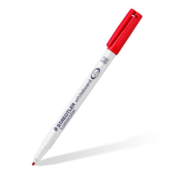 STAEDTLER Whiteboard pen Lumocolor, Rundspitze ca. 1 mm Linienbreite, trocken und rückstandsfrei abwischbar von Whiteboards, hohe Qualität Made in Germany, Set mit 4 brillanten Farben, 301 WP4