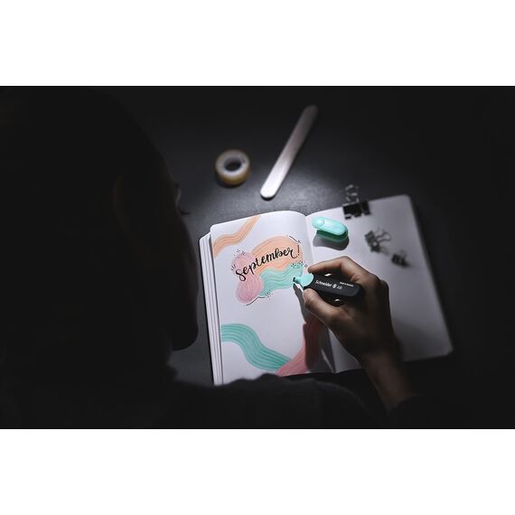 Schneider Job 150 Pastell Textmarker (türkis, mint, flieder, rosé, pfirsich, vanille) 6er Etui (Packung mit 2)