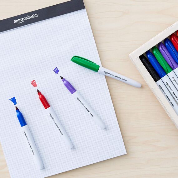 Amazon Basics Permanent Marker, 24 Stück, 1er-Packung, Sortiert