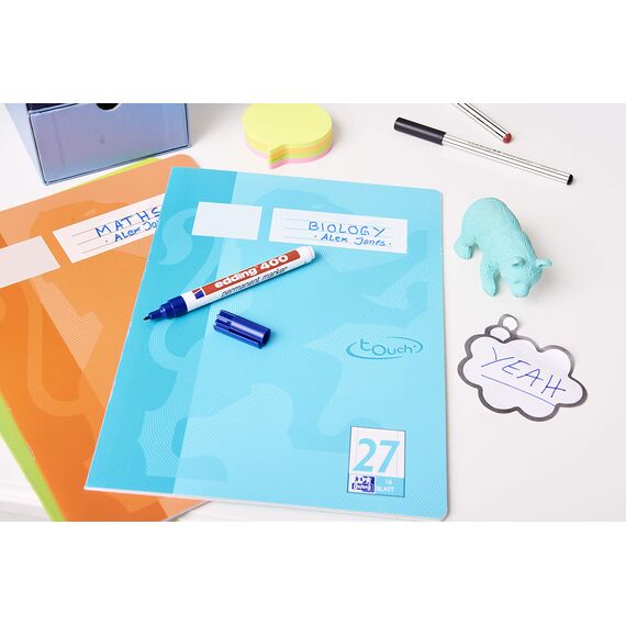 edding 400 Permanentmarker - blau - 10 Stifte - feine Rundspitze 1 mm - wasserfest, schnell-trocknend - wischfest - für Karton, Kunststoff, Holz, Metall, Glas