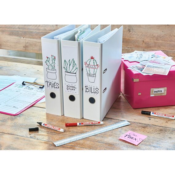 edding 400 Permanentmarker - gelb - 10 Stifte - feine Rundspitze 1 mm - wasserfest, schnell-trocknend - wischfest - für Karton, Kunststoff, Holz, Metall, Glas