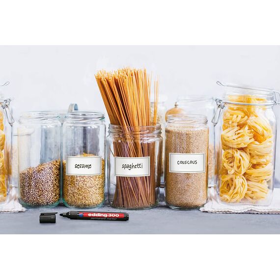 edding 300 Permanentmarker - schwarz - 3 Stifte - Rundspitze 1,5-3 mm - wasserfest, schnell-trocknend - wischfest - für Karton, Kunststoff, Glas, Holz, Metall, Glas