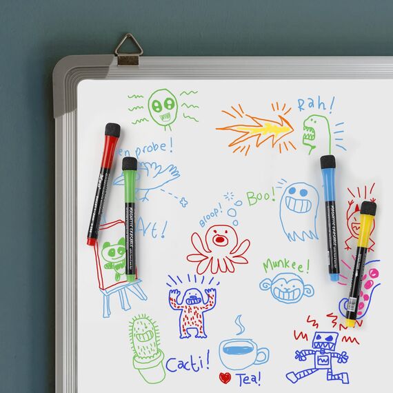 ABEIER Whiteboard Marker (72 Stück), 12Farben Boardmarker mit Schwamm, Magnetische Whiteboard Stifte, Dry Erase Marker, runde Spitze 1-2mm, Ideal für Zuhause, Schule, Büro