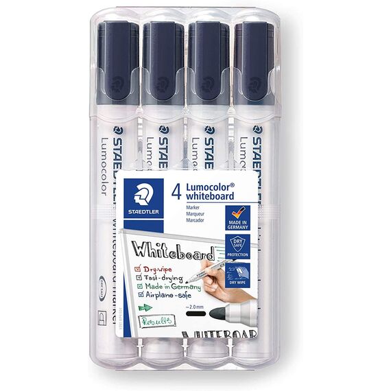 Staedtler Lumocolor 351 WP4-9X Whiteboard-Marker Schwarz (5er Pack)