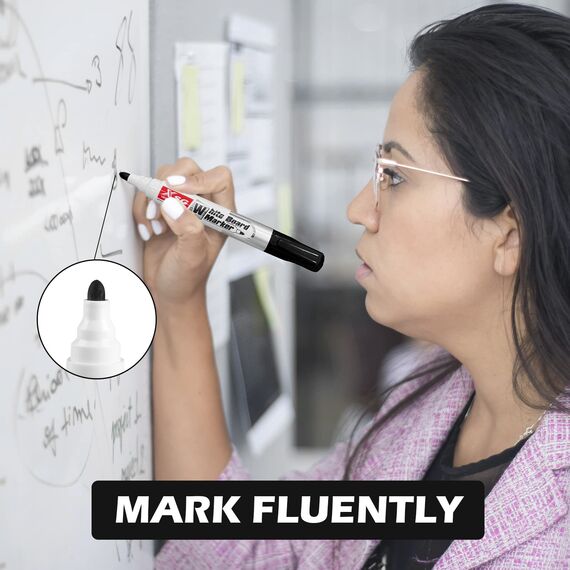 ABEIER Whiteboard Marker,12 Whiteboard Stifte,Trocken Abwischbar, Rundspitze 3mm,3 Farben White board Stifte Rundspitze Set Perfekt für Zuhause Büro(12 Stück)