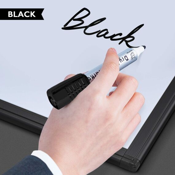 maxtek Whiteboard Marker 12, Schwarz Witeboard Stifte Rundspitze ca.2-3mm Linienbreite, Set mit hohe Qualität Geruchsarme Tinte, Zubehör füir Schule, Büro, Zuhause