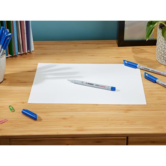 STABILO-Folienstift-OHPen universal-wasserlöslich fein-2x10er Pack-blau