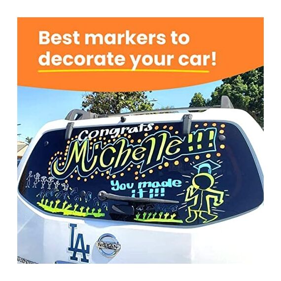 Chalkola Fenstermarker, 15 mm, Jumbo, 3-in-1-Feder mit 28 g Tinte, 10 Stück, Neonkreidestifte, geliebt von Lehrern, Kindern, Künstlern, Unternehmen, Verwendung auf Kreidetafeln, Tafeln, Glas, Bistro