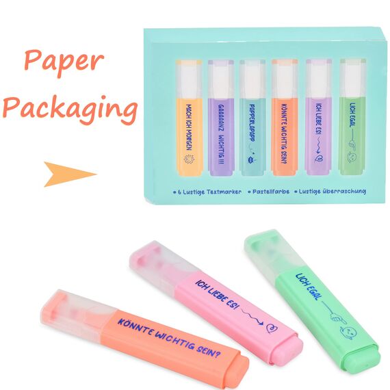 Lustige Textmarker, 6 Stück, Pastell-Textmarker, kreatives Geschenk für Freunde, Klassenkameraden, Lehrer und Kollegen, Büroausstattung