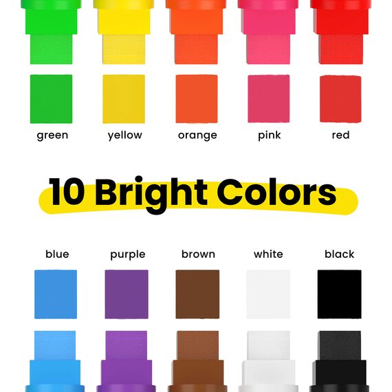 Chalkola Fenstermarker, 15 mm, Jumbo, 3-in-1-Feder mit 28 g Tinte, 10 Stück, Neonkreidestifte, geliebt von Lehrern, Kindern, Künstlern, Unternehmen, Verwendung auf Kreidetafeln, Tafeln, Glas, Bistro