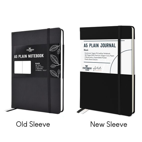 STATIONERY ISLAND Notizbuch A5 Blanko, Journal Hardcover mit 120 g/m² Dickem Papier, 180 Seiten Tagebuch, Notebook a5 für Mädchen, Reisetagebuch, Planen, Lernen, Schreiben