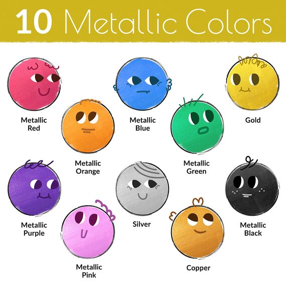 Funcils Kreidestifte für Tafel Abwaschbar - 10 Metallic Stifte mit 6mm Umkehrbare Spitze - Kreide Stift für Fenster, Tafel, Whiteboard und als Glasstift - Chalk Markers für Erwachsene & Kinder