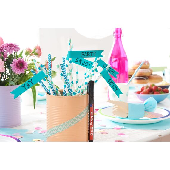 edding 370 Permanentmarker - rot - 10 Stifte - feine Rundspitze 1 mm - wasserfest, schnell-trocknend - Multimarker, Universalstift - für Karton, Kunststoff, Holz, Metall, Glas, Stein, Leinwand