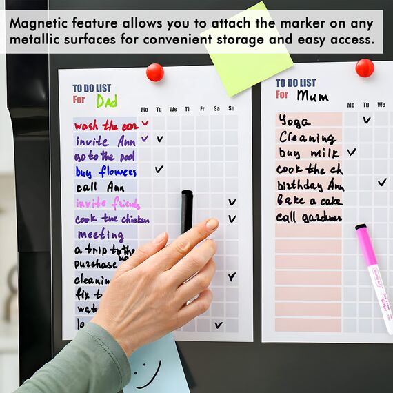 Shuttle Art Whiteboard Stifte, 60 Magnet-Whiteboard-Marker in 15 Farben mit feiner Spitze und Radiergummi, abwischbar, große Menge, auf Whiteboards, magnetischen Schreibtafeln
